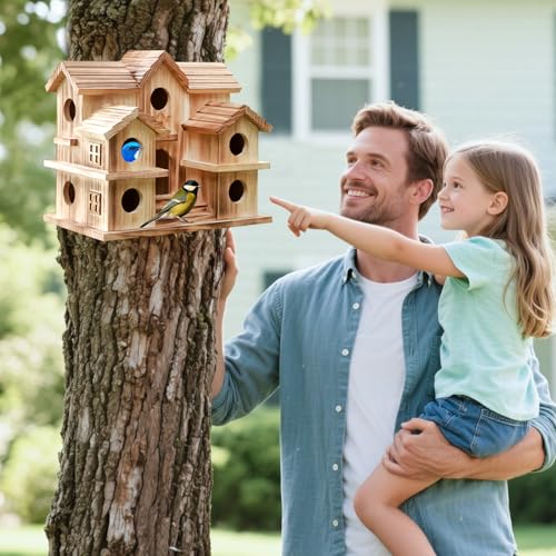 10-Room Purple Martin Bird House – Handcrafted Solid Cedar, Weatherproof