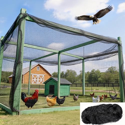 50 x 100 ft Bird Netting for Chicken coop 2.4" Mesh Poultry Netting, Protects Garden, Fruit Trees & Poultry from Birds & Small Animals