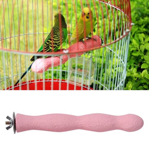 Bird Perch Parrot Perches for Cage Bird Grinding Bar Extender | Bird Perches for Cage, Bird Cage Accessories, Prevents Feather Plucking, Parrot Perch, Pink Parrot Attractor, 8.7 Inches