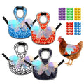 4Pcs Chicken Saddles for Hens with Detachable Wings, Waterproof Breathable Chicken Vest, Adjustable Hen Back Protector Saddle, Anti Pecking Poultry Saver for Feather Recovery