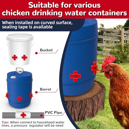 12 Pcs Horizontal Chicken Waterer Nipple, Automatic Poultry Nipple Watering | Leakproof Poultry Watering System with Drill Bits; Water Saving; Easy to Install; For Poultry Coop Ducks