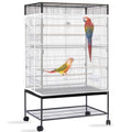 Daoeny Bird Cage Seed Catcher, Large Bird Cage Cover, Adjustable Soft Airy Nylon Mesh Net, Birdcage Cover Skirt Seed Guard for Parrot Parakeet Macaw African Round Square Cages (White) - color: White