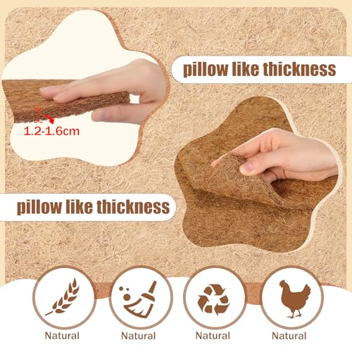 VioraWhite 10 Pack Chicken Nesting Pads 13x13'' Laying Hen Nesting Box Liners with 30 Pcs Wooden Fake Eggs Help Laying Hen for Chicken Coop Bedding Poultry Habitat Supplies