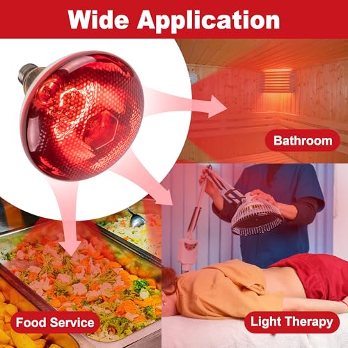 250W Chicken Heat Lamp Bulbs, PAR38 Heat Lamp for Chicks, Infrared Reflector Heat Bulb for Brooder Heater, Incandescent Heat Lamp for Pet, Bathroom, Food (2 Pack)