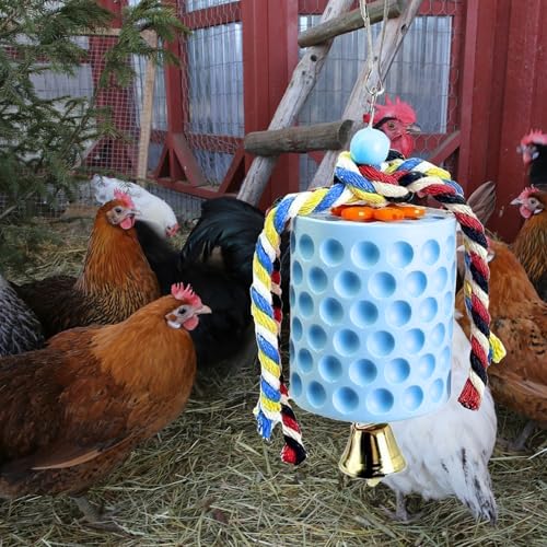 KABASI Bird Beak Grinding Stone, Parrot Chew Toys Calcium Stone with Bells | Chicken Coop Accessories, Cage Toys for Cockatiel Parakeet Budgies Hamster Chinchilla Rabbit African Grey Chick Poultry