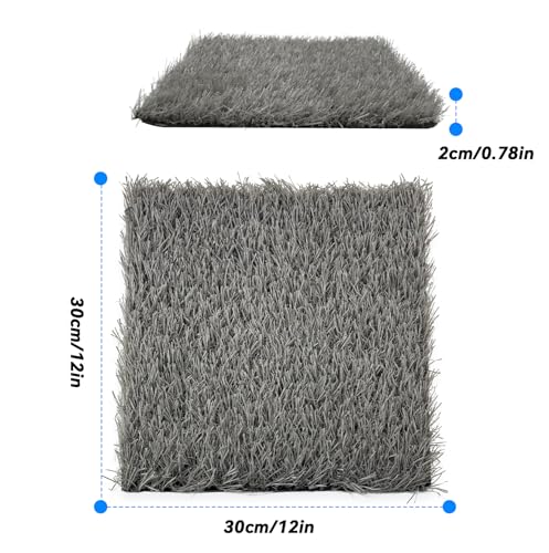 6 Pcs Chickens Nesting Box Pads -12×12",Washable Chickens Nesting Pads Artificial Grass Rug Reusable Hens Nest Boxes Pad Chicken Coop Bedding for Laying Eggs (Grey) - color: 【Grey】