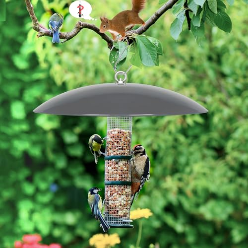 13" Bird Feeder Rain Guard, Hummingbird Feeder Shade Dome Cover, Hanging Baffle for Bird Feeder Pole,Smart Birds Feeder's Umbrella(Grey), 1 Pack - color: Gray, size: 13Inch / 1 Pack