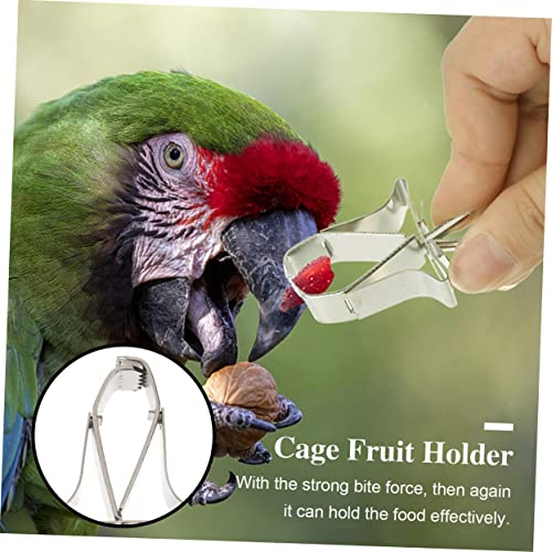 TOYANDONA 4Pcs Multi Function Bird Fruit Clips Portable Vegetable Clips for Bird Cages Convenient Food Holder with Practical Cage Bar Fixing Design Reduces Waste and Pollution