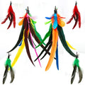 miwoowim 6PCS Cat Wand Toy Refills: 2 Extra-Large & 4 Standard Feathers | Handcrafted Da Bird feathers with bells for allure. Non-toxic, durable, and compatible with most standard teaser wand toys - color: 4 PCS Feather Refills