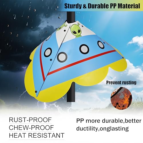 Alien UFO - Shaped Squirrel Baffle for Bird Feeders - Effective Squirrel Deterrent - Colorful & Durable Outdoor Accessory