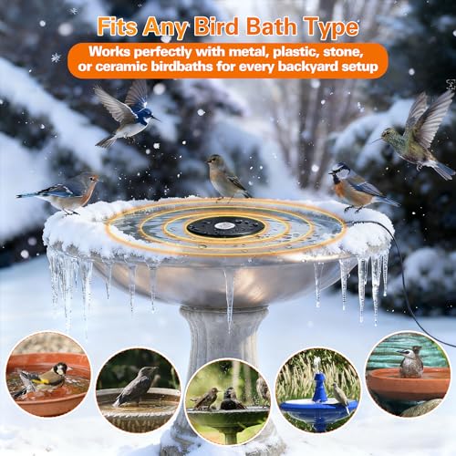 Dreyoo Bird Bath De Icer, 60w Submergible De Icer, Thermostatic Controlled Winter Water Heater Deicer for Bird, Chicken, Duck, Farm Trough, Design Patent Product(2 Pack)