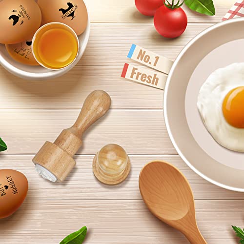 Nuanchu 4 Pcs Egg Stamp Rubber Stamp Wooden Chicken Label,Stylish Style