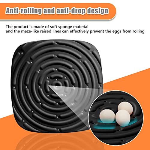 Skimzy Chicken Nesting Box Pads, 12 x 12 in Washable Reusable Nest Box Liners, 4-Pack, Breathable Drainage Design, Black