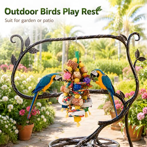 Bird Toys for Parrots - Natural Wood Parrot Toys Large Birds Chewing Fun Toy Set | Foraging Shredding Hanging Cage Accessories for Budgies Cockatiels Conures Macaws Lovebirds