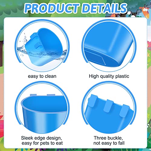 100 Pcs Cage Cups Chicken Feeder Cup 8 oz Hanging Bird Food Water Bowl Coop Bunny Cage Feeding Dish Game Fowl Supply for Poultry Pet Parrot Parakeet Rabbit Parakeet Pigeon(Red, Blue) - color: Red, Blue