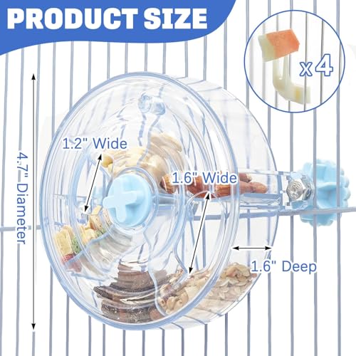 BNOSDM Bird Foraging Toy Creative Feeder Systems with Seed Food Rotating Wheel for Enrichment & Training Parrot Puzzle Toys Ideal for Small and Medium Cockatiel Parakeet Conure(Blue) - color: Blue