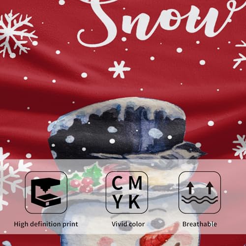 Red Christmas Hand Towels Set of 2, 28x14 Inch Winter Snowman Snow Xmas Absorbent Microfiber Soft Washcloths Guest Face Tea Towel for Kitchen Bathroom Home Hotel Gym Spa - color: Christmas Red
