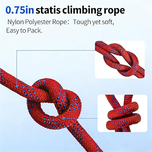 100Ft 3/4 Inch Climbing Rope, Heavy Duty Arborist Rope(Red) - size: 3/4in-100ft-Red