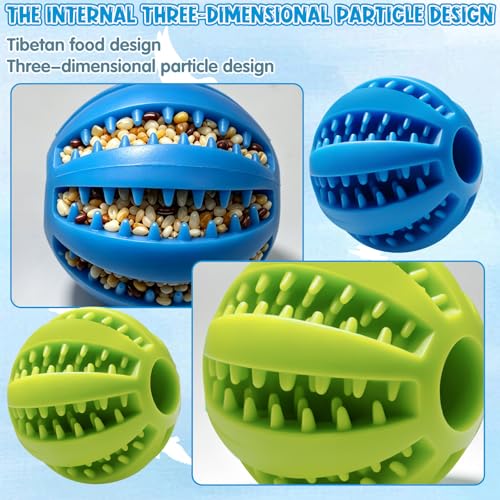 2Pcs Parrot Foraging Toys Bird Chew Balls, Interactive Feeder Treat Dispenser for Small Medium Birds Conure Parakeet Cockatiel, Long-Lasting Plastic Hanging Bell (Green & Blue)