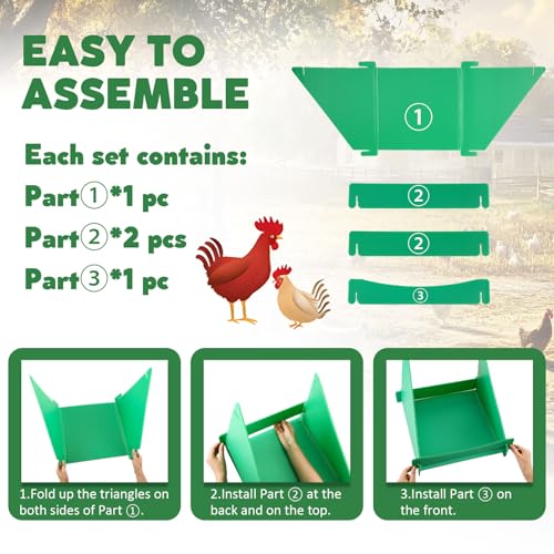 Novabright 6 Pack Chicken Nesting Boxes for Laying Eggs Big Laying Nest Box for Hens Ducks and Poultry, Green
