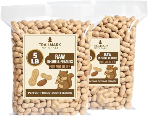2 Pack of 5 Lb Bags (10 Pounds Total) - Raw Peanuts for Squirrels, Raw in Shell Peanuts for Birds and Wildlife- Squirrel Food, Wild Bird Seed - Grown in The USA