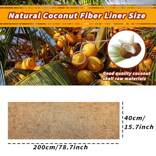 Hamiledyi 78.7x15.7in Reptile Carpet Coconut Fiber Substrate Large Snake Bedding Coco Liner Roll Mat for Bearded Dragon Tortoise Lizard Habitat Pad Garden Decoration - size: 15.7x78.7inch