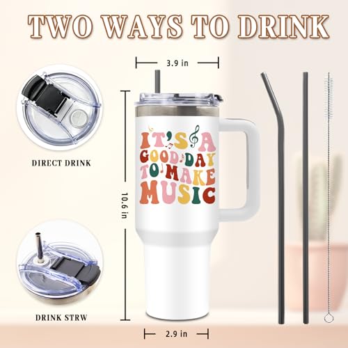 DUUV Music Tumbler 40oz, Insulated Inspirational Music Gifts for Women | Musics Lover Tumbler Leakproof, Musicial Student Gift for Musicians Singer Teacher, Birthday Gift for Guitar Players, 1 Pack - color: Creating Music