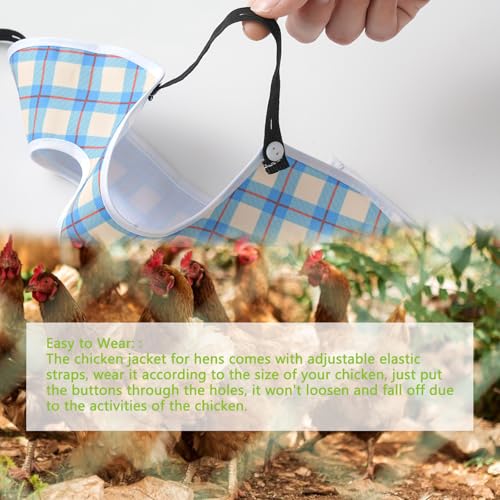 Chicken Saddle for Hens, 3 Pack Adjustable Breathable Aprons | Adjustable back straps prevent pecking and ensure durability. Protects hens during mating. Easy to wear. - color: Pattern