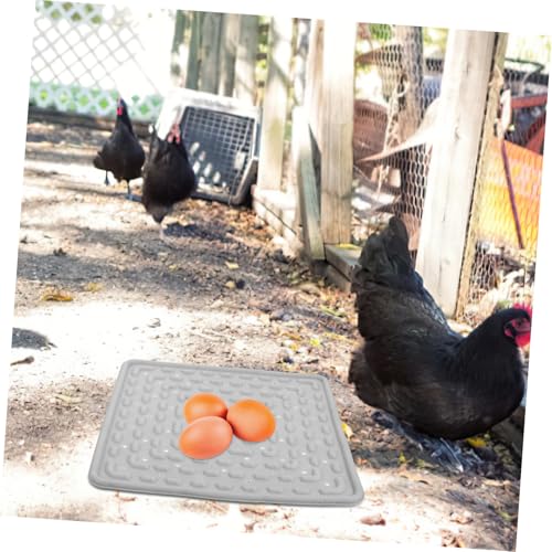 Toyvian 2pcs Chicken Nesting Pads Soft Reusable Laying Mats Washable Chicken Bedding Liners for Coop and Nest Box Grey for Clean Eggs