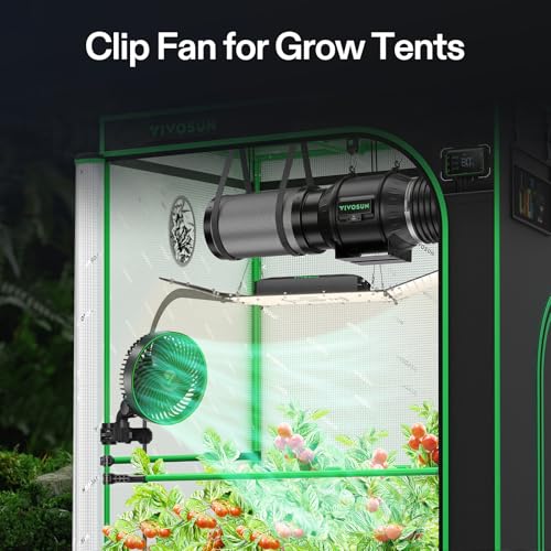 VIVOSUN AeroWave E6 Gen2 Grow Tent Oscillating Clip Fan, 6 in Fan, 2-Pack | EC Motor, Smart Wifi Control, Local Timer, 10 Dynamic Wind Speeds, US Patented Clip, Weatherproof IP54 for Hydroponic Cooling - size: 2