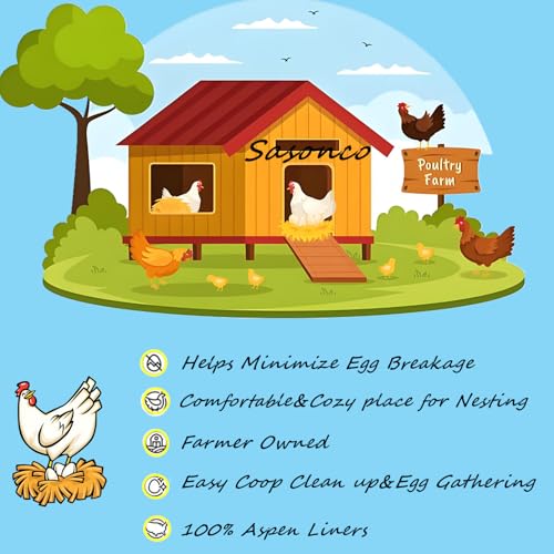 Chicken Coop Litter Aspen Bedding Nesting Pads Laying Hen Nesting Pads Laying Hen Nest Box Pads Aspen Excelsior Pads 13" x 13" (12)