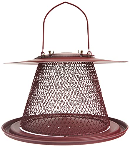 Perky-Pet Red Cardinal Wild Bird Feeder, 2.5 lb Seed Capacity | Holds Up to 15 Birds Simultaneously, Metal Hanging Feeder for Outdoors, Mesh Design, Built-In Hook & Circular Tray, C00322 - size: 1 Pack