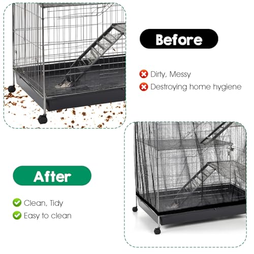 2Pcs Bird Cage Seed Catcher, Adjustable White Bird Cage Net Birdcage Cover Skirt Nylon Mesh Netting, Stretchy Birds Cages Guard for Parrot Parakeet Macaw African Any Cages Cover