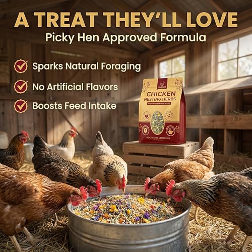 21oz Premium Chicken Nesting Herbs — 100% Organic Nesting Chicken Herbs for Laying Hens — Coop Bedding Freshener for Better Egg Production & Quality — Fresh Coop Smell — For Chickens & Poultry