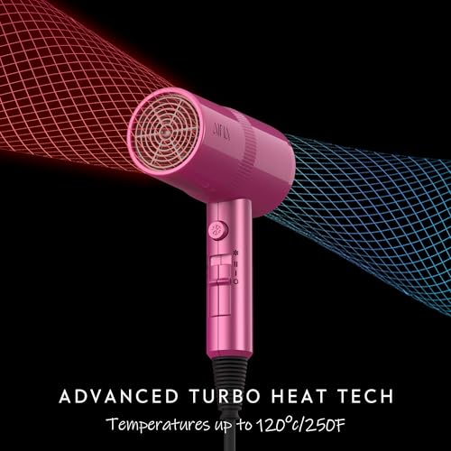 AINA Diffuser Hair Dryer Full-Featured Blow Dryer 110V/1600W(Neon Pink) | 3 Heat/2 Speed;Cold shut button;Lightweight;Compact Size;High Temp;Low Airflow;Same Results;Less Expense - color: Neon Pink, size: 3 Piece