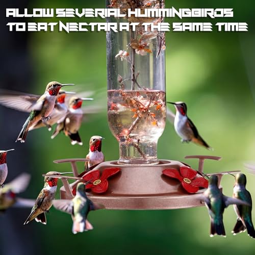 3 Pack Hummingbird Feeder Replacement Parts, Metal Top Cover with 4 Perches & 4 Flower Ports, Includes 3 Cleaning Brushes, No Feeder Bottom Base Included(Rose Gold) - color: Rose Gold