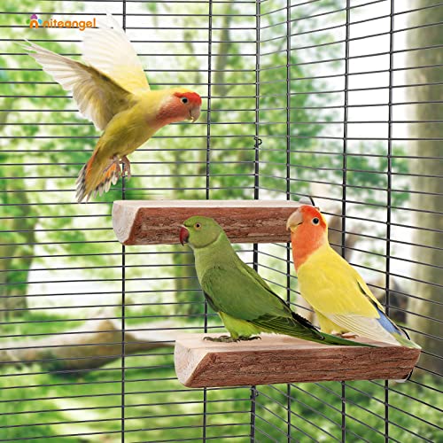 Niteangel Parrot Cage Perch, Wooden Platform for Birds (2 Packs) - size: 2 Packs