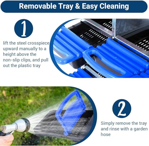 10-Hole Chicken Nesting Box with Removable Lid, Metal Chicken Coops with Roll Away Design/Easy Egg Collection/Ventilation Holes, for Chickens Coops, Duck and Hens - color: Blue, size: 10 holes without legs