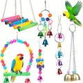 Bird Swing Standing Chewing Training Hanging Toy Hammock Climbing Ladder Drawbridge Birdie Perches Platform for Conure,Cockatiel,Mynah,Love Birds,Finches,Budgerigar,Pigeon - size: 6pcs