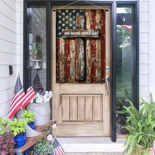 Patriotic American House Flag One Nation Under God Christian Garden Flags for Outside 28 x 40 Double Sided Large 250 Anniversary USA 4th of July Independence Memorial Day Decor - color: july-nation