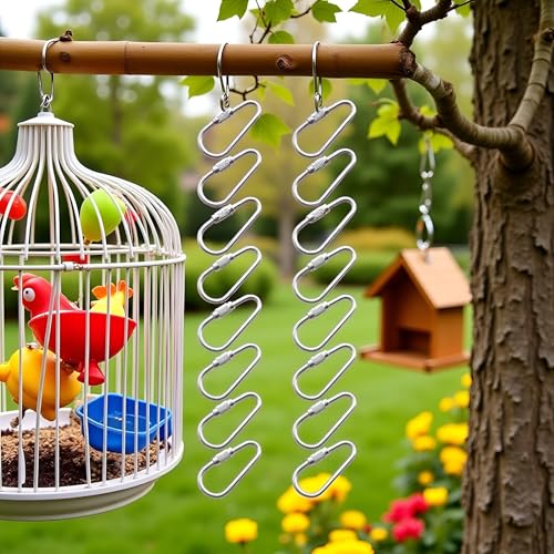 10Pcs Silver Parrot Hook Stainless Steel Parts Heavy Duty Metal Hooks Suitable for Most Bird Animal Hanging Parrot Toy Hooks Metal Stainless Steel Parts DIY Bulk Small in Size,Birds Pet Supplies