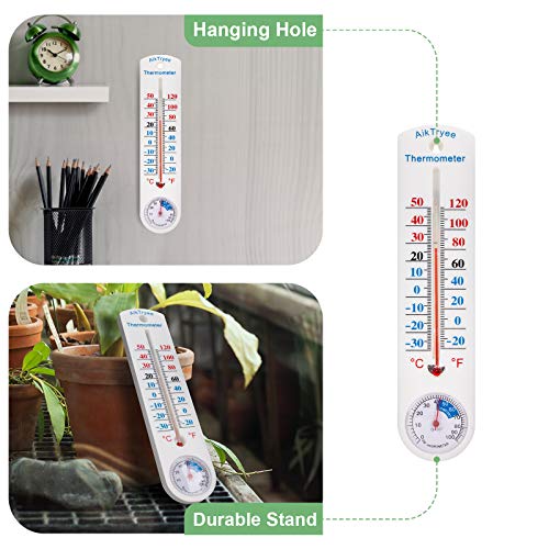 Outdoor Indoor Hygrometer Thermometer, Humidity Monitor, Temperature Humidity Gauge Meter with Celsius/Fahrenheit (℃/℉) for Patio, Field, Cellar, Garden, Humidors, Greenhouse, Closet by AikTryee