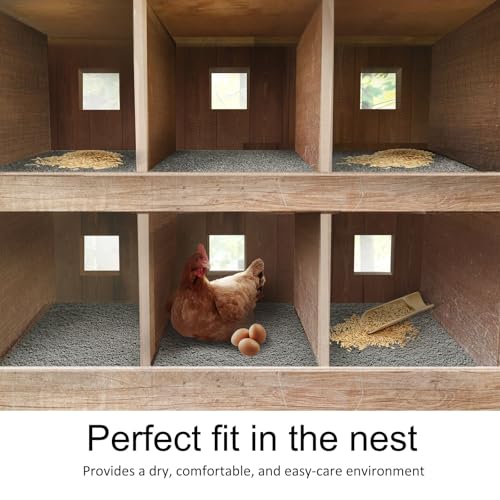 6Pcs Chicken Nesting Pads,Washable Nesting Pads for Chicken Coop, Reusable Chicken Nesting Mats with 4 Fake Eggs, Easy Clean & Durable Laying Box Accessories 12×12 inch - color: Gray-6pcs