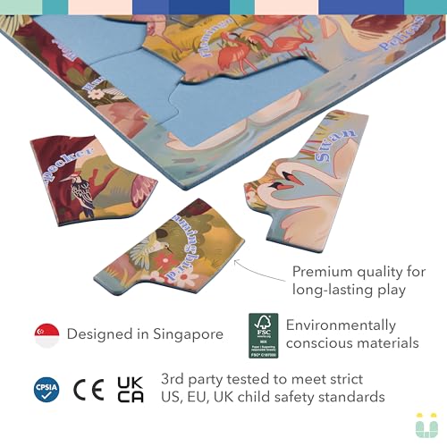 'Birds of the World' 25 Piece Puzzle with Frame for Kids Ages 3-5 | Lost Piece Guarantee | Unique Shapes | Child-Centric Design | Educational Toy for Cognitive Development, STEM, Fine Motor