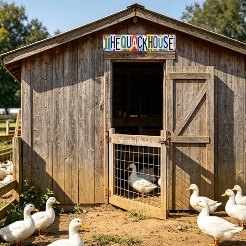 Duck Gifts The Quack House Vintage Metal Sign for Ducks Shack Decor