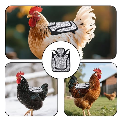 Chicken Saddle for Hens, Comfortable Polyester Hen Apron Waterproof Chicken Back Protector Poultry Feather Protection Vest for Small & Medium Hens Accessories