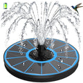 3.5W Solar Fountain with Battery - Work On Cloudy Days - Upgrade Glass Panel Solar Bird Bath Fountain, Hummingbird Water Feature Pump with 7 Nozzles, 4 Fixed Pipes for Garden, Pool, Pond - color: Blue