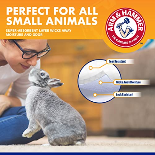 Arm & Hammer for Pets Hammer Super Absorbent Cage Liners for Guinea Pigs Hamsters Rabbits Small Animals, Odor Control Cage Tray Liners, Trim to Fit, 7 Count, 48 Pack - size: 16" x 28" (Pack of 48)