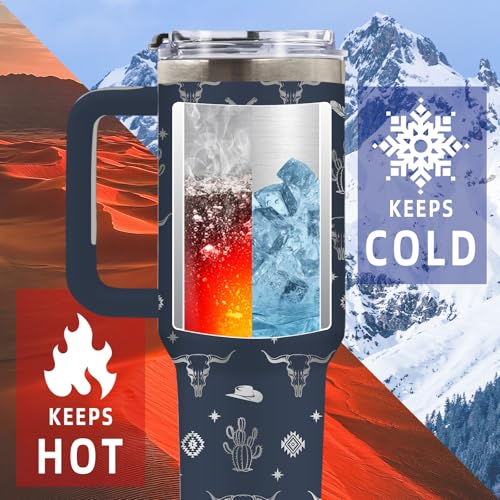 DUUV Western Cowboy Tumbler 40oz, Insulated Western Gift for Women | Engraved Sheep Head Cow Cup Gifts for Western Lovers Leakproof, Cowgirl Gift Mug, Appreciation Gifts for Girls Boy, 1 Pack - color: Western Sheephead