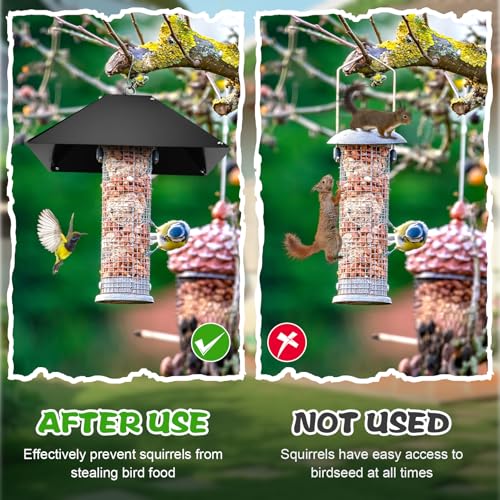 Briwooody 2 Pack 16 Inch Metal Hanging Squirrel Baffle for Bird Feeders Squirrel Proof Guard Outdoor Hanging Bird Feeder Baffle to Deter Squirrels or Small Animals, Fits Shepherd's Hook